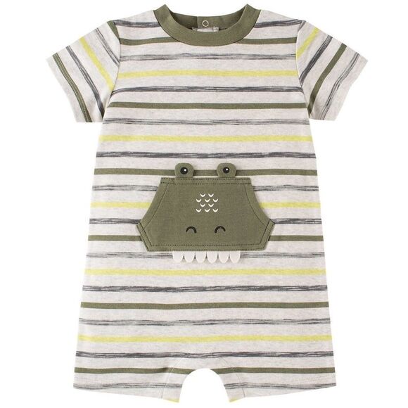 KIDS HEADQUARTERS Alligator 3-piece Romper Set: Sizes 6M, 9M, 12M, 18M - Picture 2 of 7